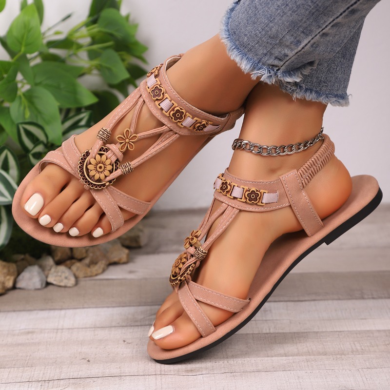 빈티지 에스닉 바람 부드러운 단독 샌들 여성 Boho  - Ethnic Modern Fashion 리뷰 및 가격
