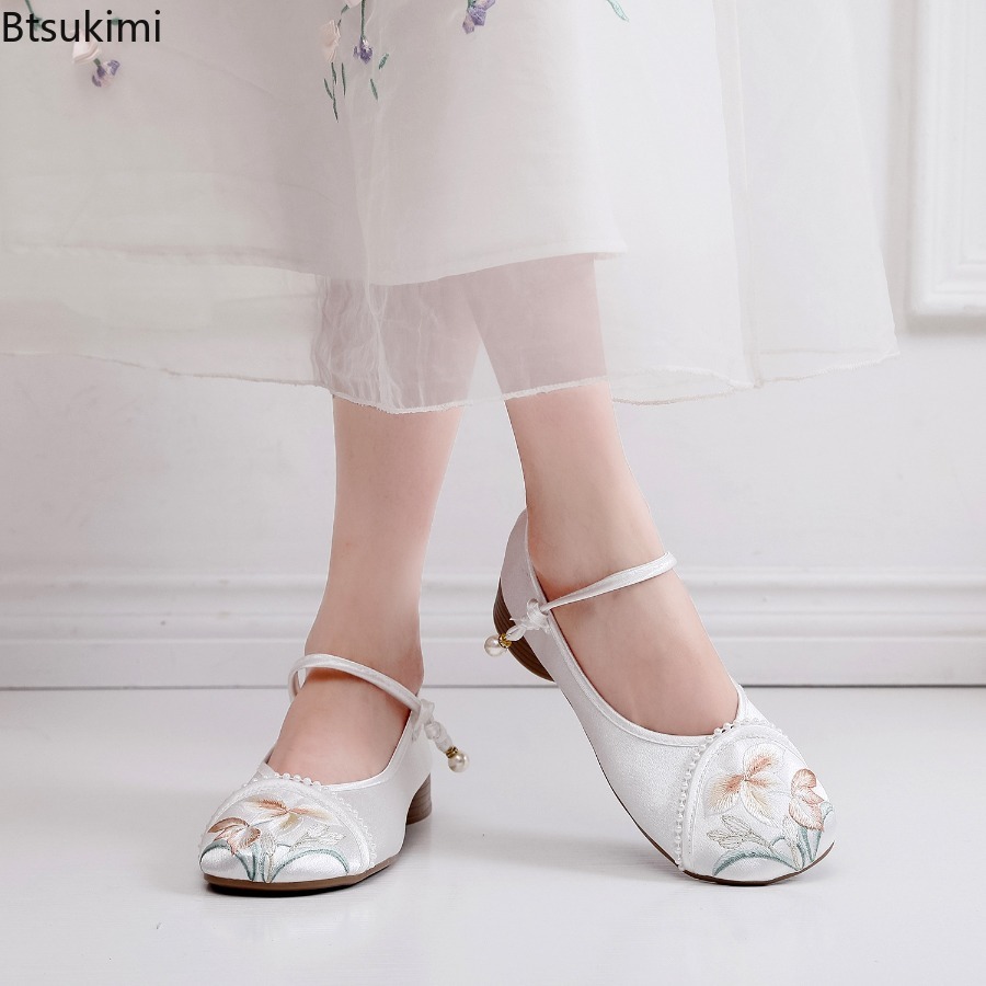 패션 자수 중국 스타일 낮은 굽 여성 신발 우아한 캐주 - Ethnic Fashion Style 리뷰 및 가격