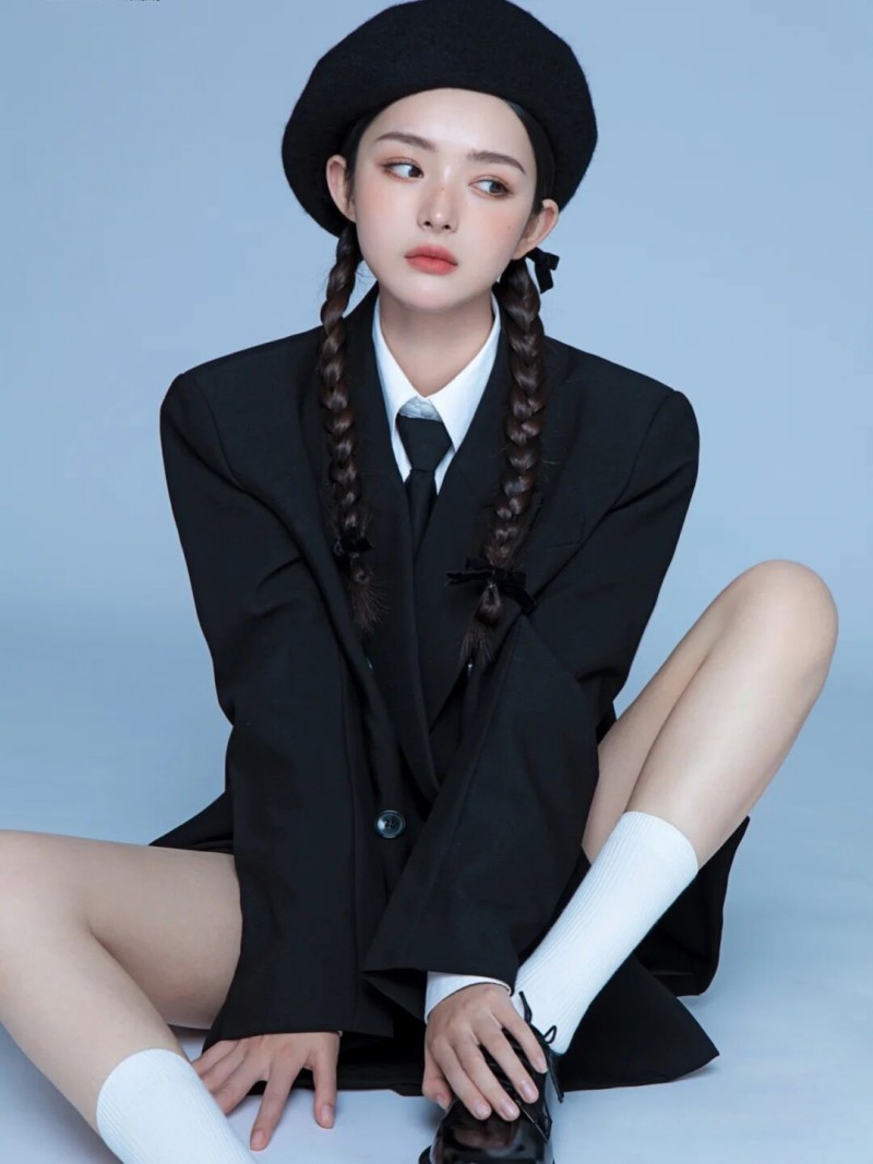 새로운 인물 사진 촬영 여성 정장 대학 스타일 이미지  - Ethnic Fashion Style 리뷰 및 가격
