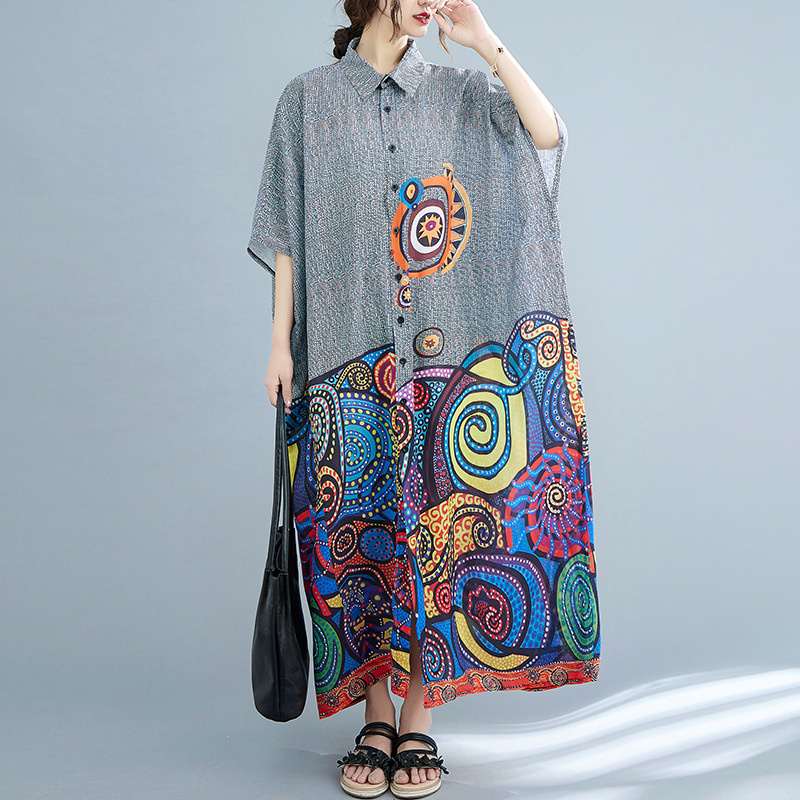 보헤미안 스타일 보헤미안 스타일 프린트 셔츠 드레스 여 - Fashion Ethnic Indian Clothing 리뷰 및 가격