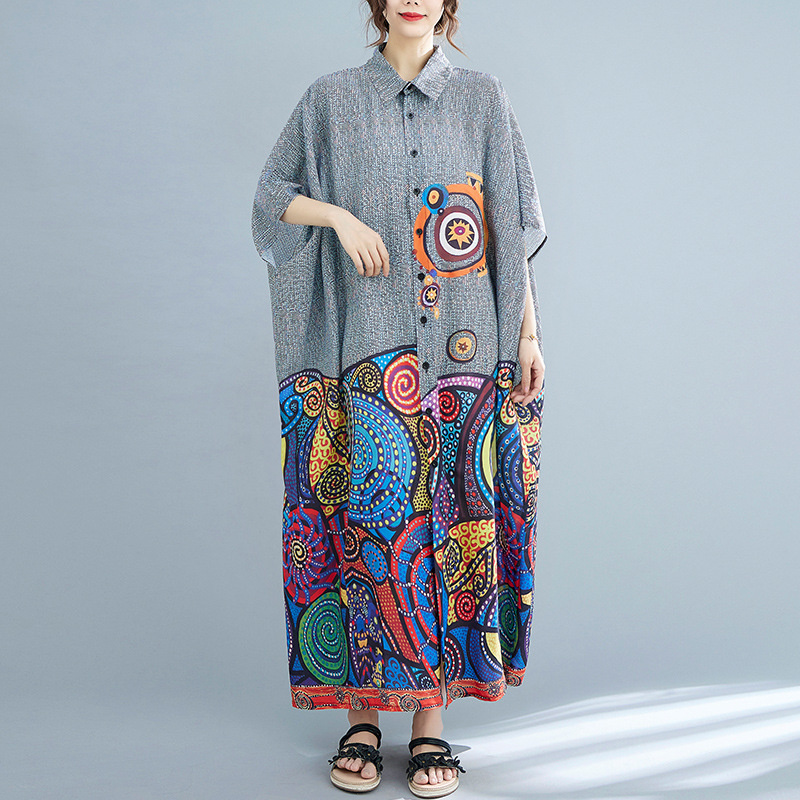 보헤미안 스타일 보헤미안 스타일 프린트 셔츠 드레스 여 - Fashion Ethnic Indian Clothing 리뷰 및 가격