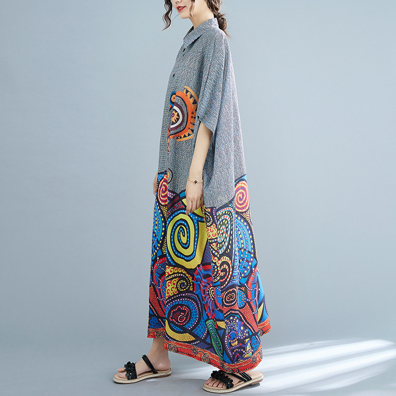 보헤미안 스타일 보헤미안 스타일 프린트 셔츠 드레스 여 - Fashion Ethnic Indian Clothing 리뷰 및 가격