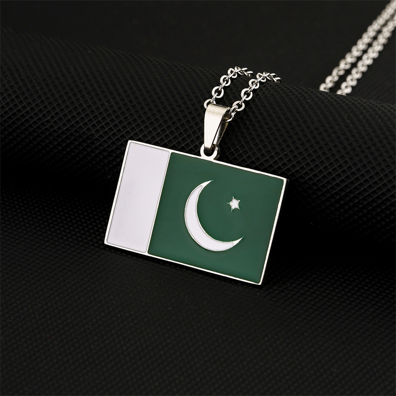 파키스탄 국기 펜던트 목걸이 남녀공용, 스테인리스 스틸 - Ethnic Fashion Pakistan 리뷰 및 가격
