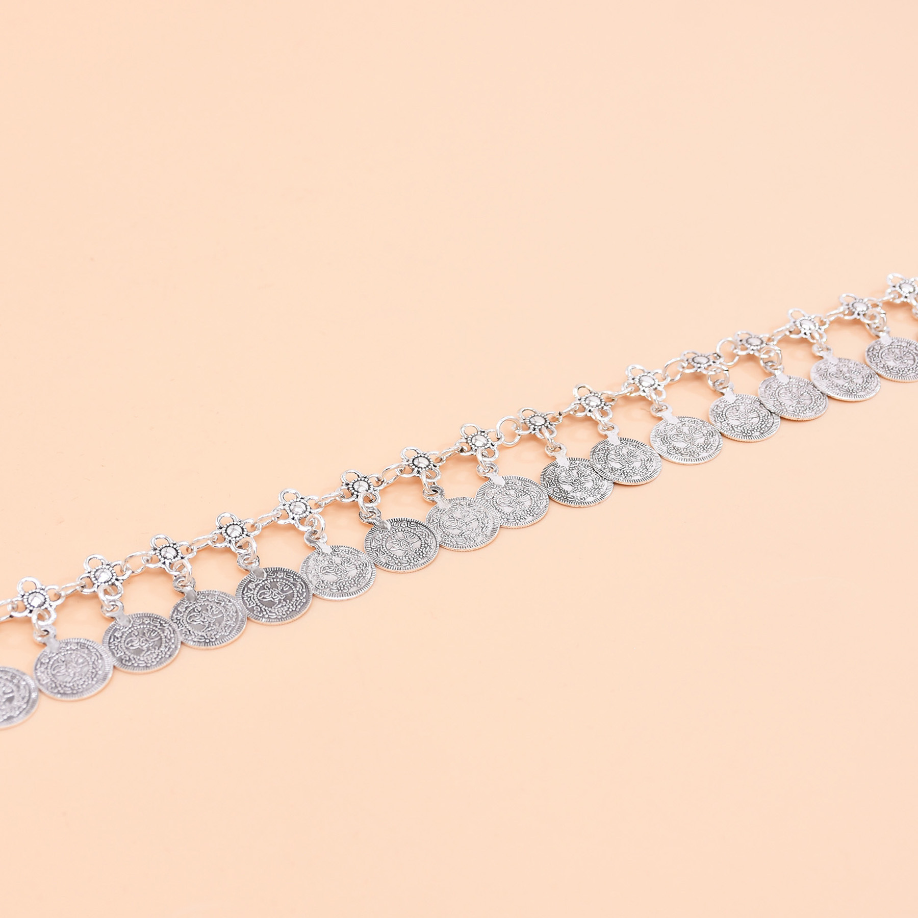 은빛 합금 동전 술 어깨 체인 새로운 빈티지 간단한 크 - Ethnic Fashion Pakistan 리뷰 및 가격