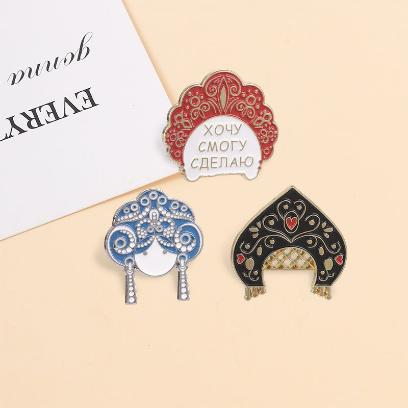 러시아 코코쉬닉 에나멜 핀 전통 슬라브 머리 장식 브로 - Ethnic Fashion Quotes 리뷰 및 가격